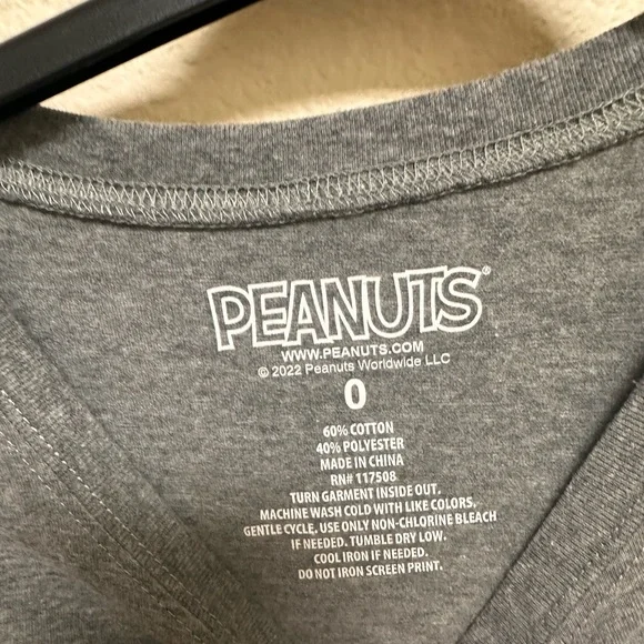 Peanuts Heather Gray Cotton Blend Tee - Picture 3 of 3